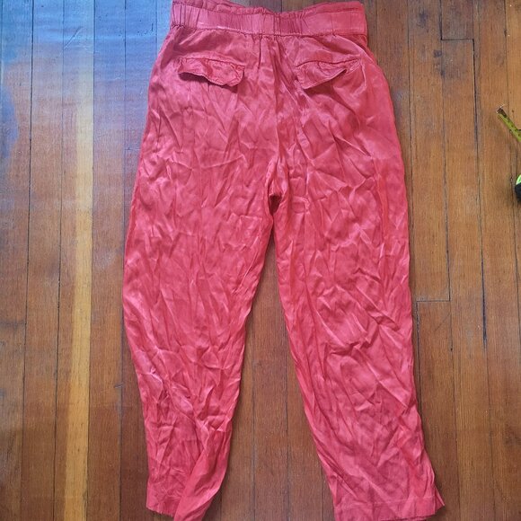 Red Satin J. Crew Pants, sz 4 - Picture 4 of 12